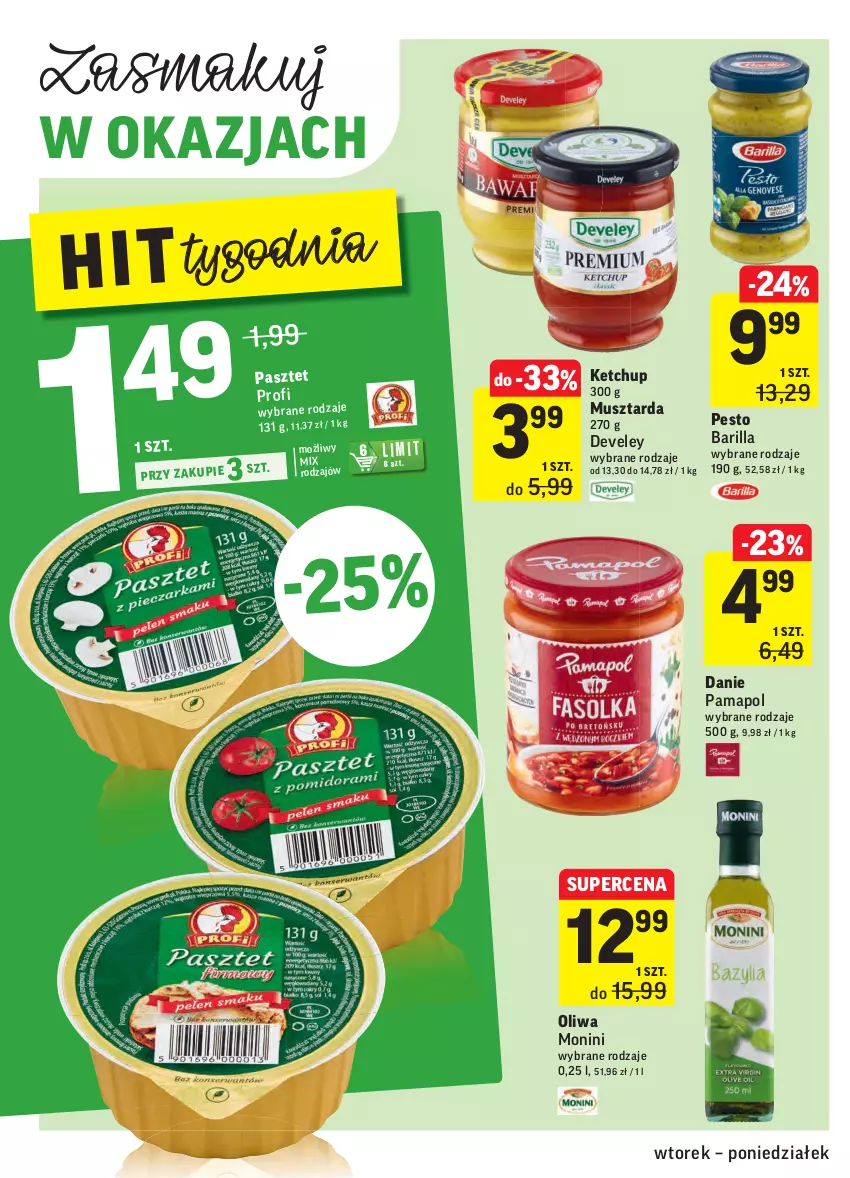 Gazetka promocyjna Intermarche - Gazetka promocyjna - ważna 19.10 do 25.10.2021 - strona 26 - produkty: Barilla, Ketchup, Monini, Mus, Musztarda, Pasztet, Pesto