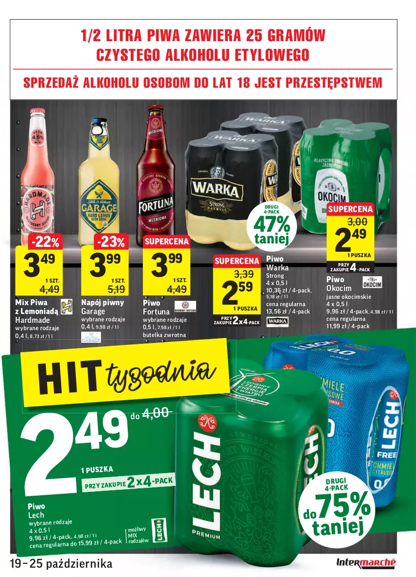 Gazetka promocyjna Intermarche - Gazetka promocyjna - ważna 19.10 do 25.10.2021 - strona 29 - produkty: Fortuna, Gra, Koc, Napój, Okocim, Piwa, Piwo, Warka