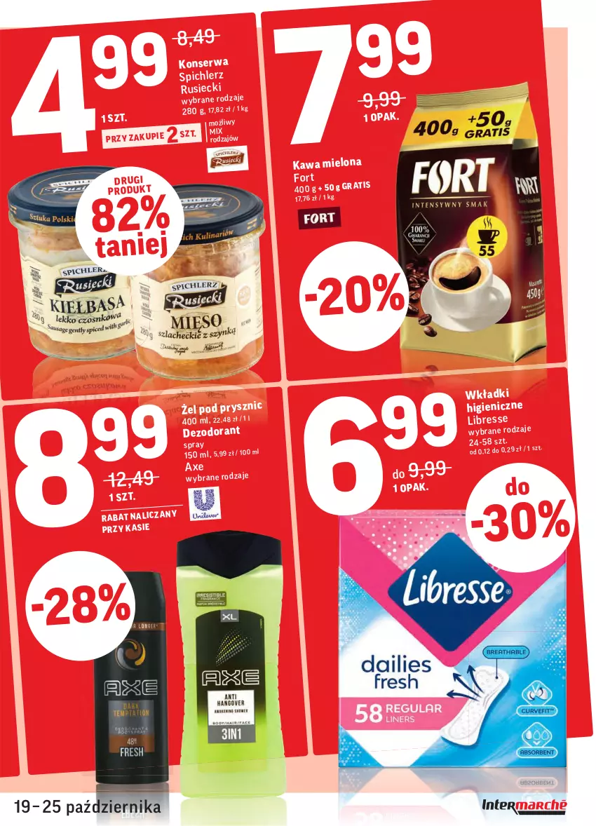 Gazetka promocyjna Intermarche - Gazetka promocyjna - ważna 19.10 do 25.10.2021 - strona 3 - produkty: Dezodorant, Kawa, Kawa mielona, Ser, Spichlerz Rusiecki, Wkładki