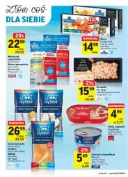 Gazetka promocyjna Intermarche - Gazetka promocyjna - Gazetka - ważna od 25.10 do 25.10.2021 - strona 18 - produkty: Halibut, Miruna, Stek, Kawa, Tago, Sandacz filet, Krewetki, Tuńczyk, Dorsz, Sandacz, Fa