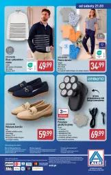Gazetka promocyjna Aldi - Artykuły przemysłowe i tekstylia - Gazetka - ważna od 21.03 do 21.03.2026 - strona 18 - produkty: Por, Mokasyny, Szczotka, O nas, Golarka, Wełna, Biuro, Bluza, Pokrowiec, Piżama, Fa