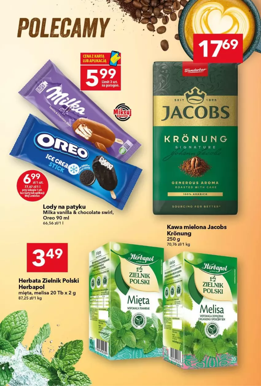Gazetka promocyjna Lewiatan - Gazetka ogólnopolska - ważna 27.07 do 02.08.2026 - strona 6 - produkty: BIC, Herbapol, Herbata, Jacobs, Kawa, Kawa mielona, Lody, Mięta, Milka, Oreo