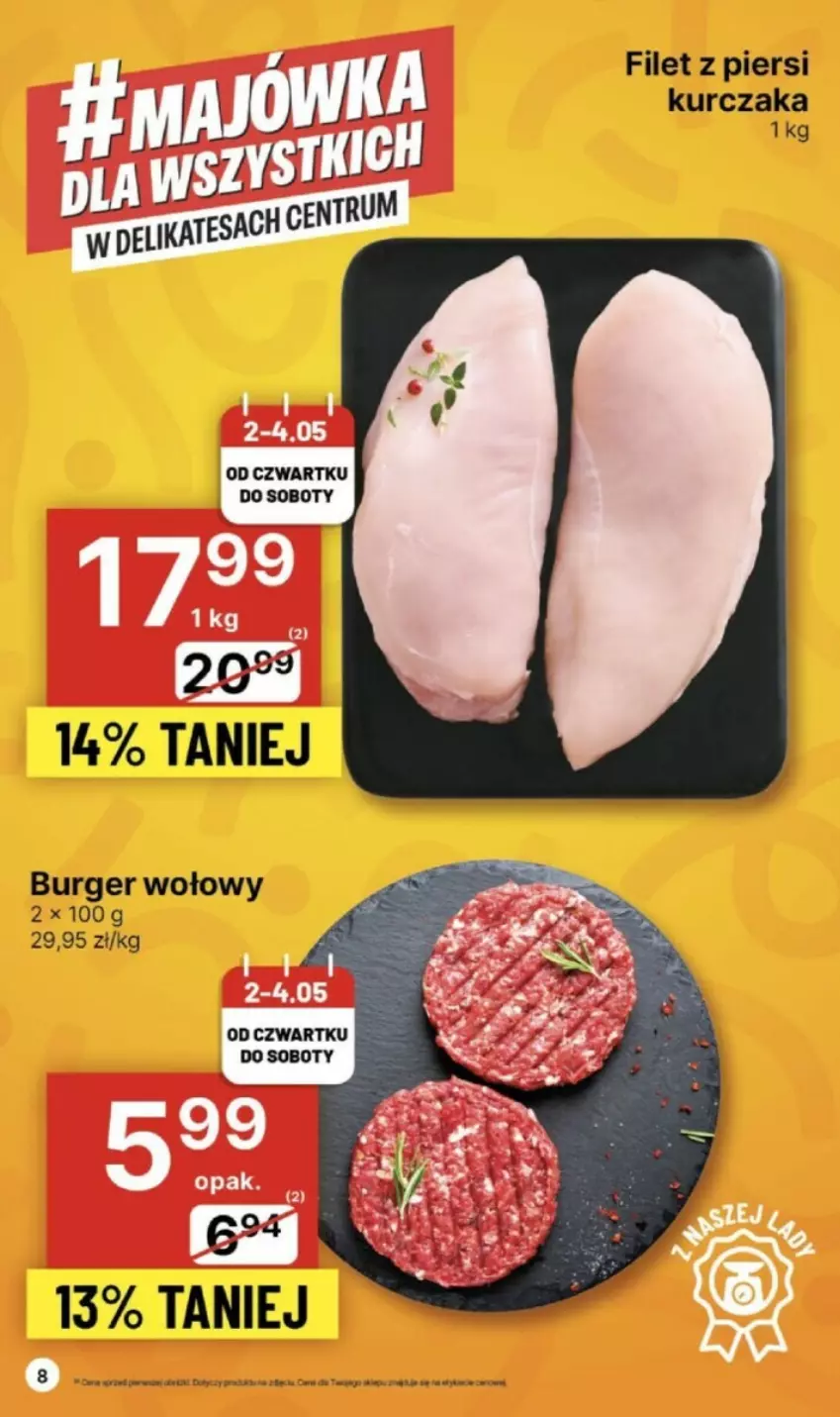 Gazetka promocyjna Delikatesy Centrum - ważna 02.05 do 08.05.2024 - strona 27 - produkty: Burger, Filet z piersi kurczaka, Kurczak