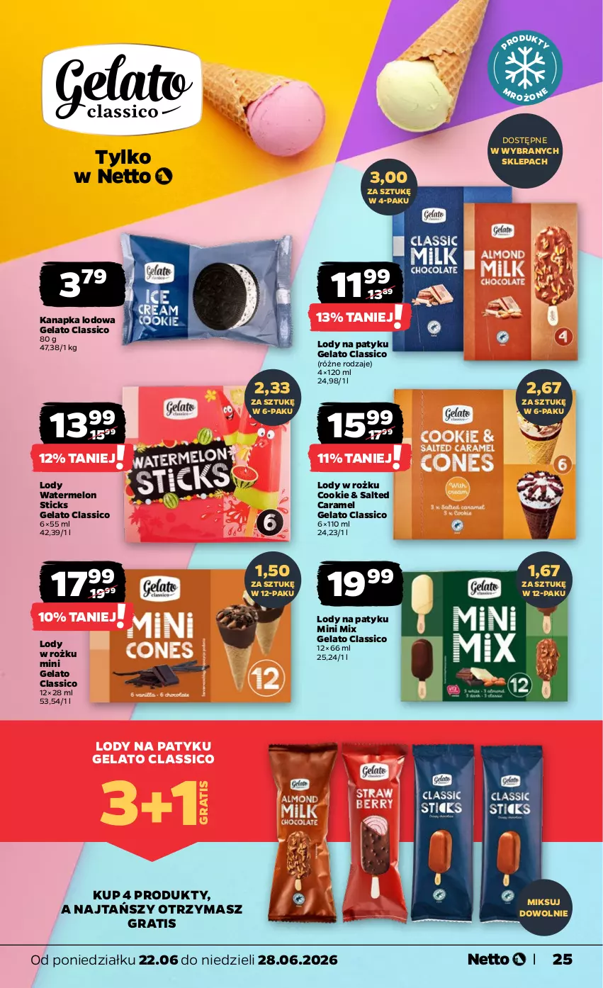 Gazetka promocyjna Netto - Od Poniedziałku - ważna 22.06 do 28.06.2026 - strona 25 - produkty: Gra, Lody, Melon