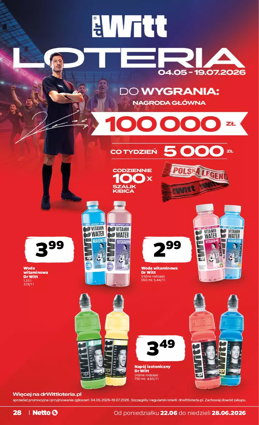 Gazetka promocyjna Netto - Od Poniedziałku - ważna 22.06 do 28.06.2026 - strona 28 - produkty: Napój, Napój izotoniczny, Woda