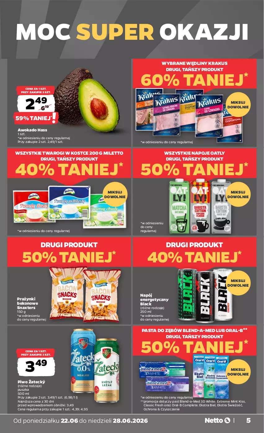 Gazetka promocyjna Netto - Od Poniedziałku - ważna 22.06 do 28.06.2026 - strona 5 - produkty: Beko, Blend-a-Med, Krakus, Lack, Napój, Napój energetyczny, Napoje, Pasta do zębów, Piwo