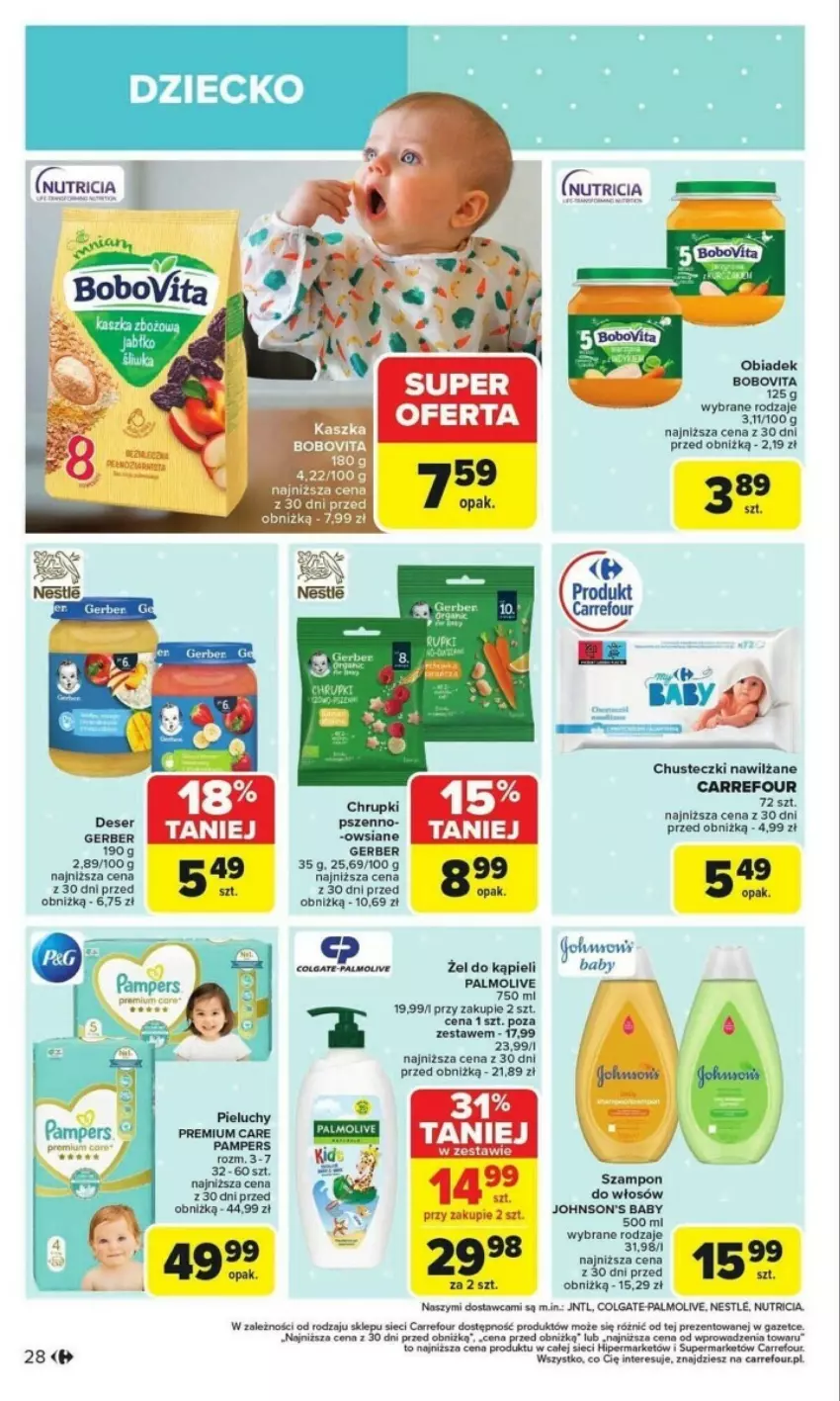 Gazetka promocyjna Carrefour - ważna 27.01 do 01.02.2025 - strona 21 - produkty: BoboVita, Chrupki, Chusteczki, Gerber, LG, Palmolive, Pampers, Pieluchy, Szampon