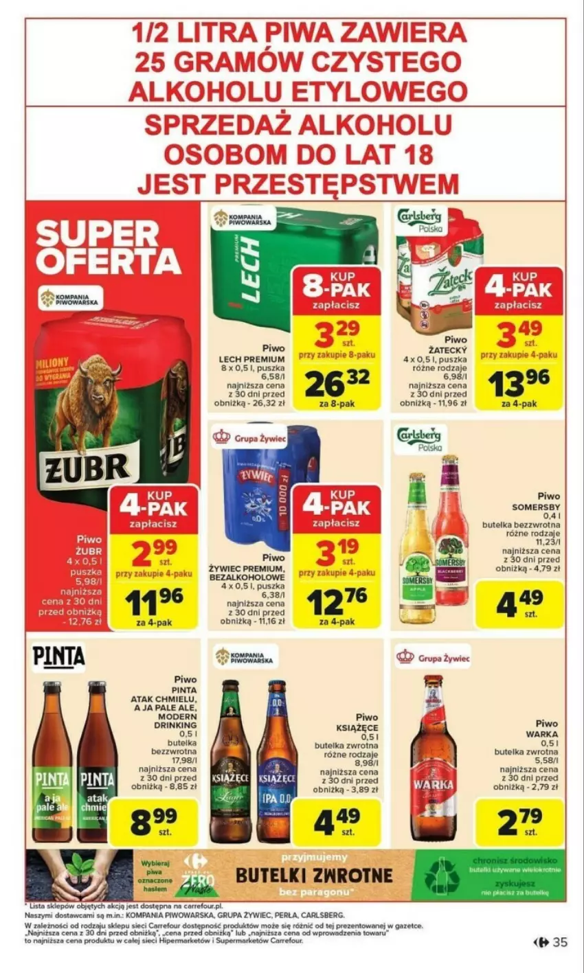 Gazetka promocyjna Carrefour - ważna 27.01 do 01.02.2025 - strona 29 - produkty: Carlsberg, HP, Książęce, Perła, Piwa, Piwo, Por, Somersby, Warka