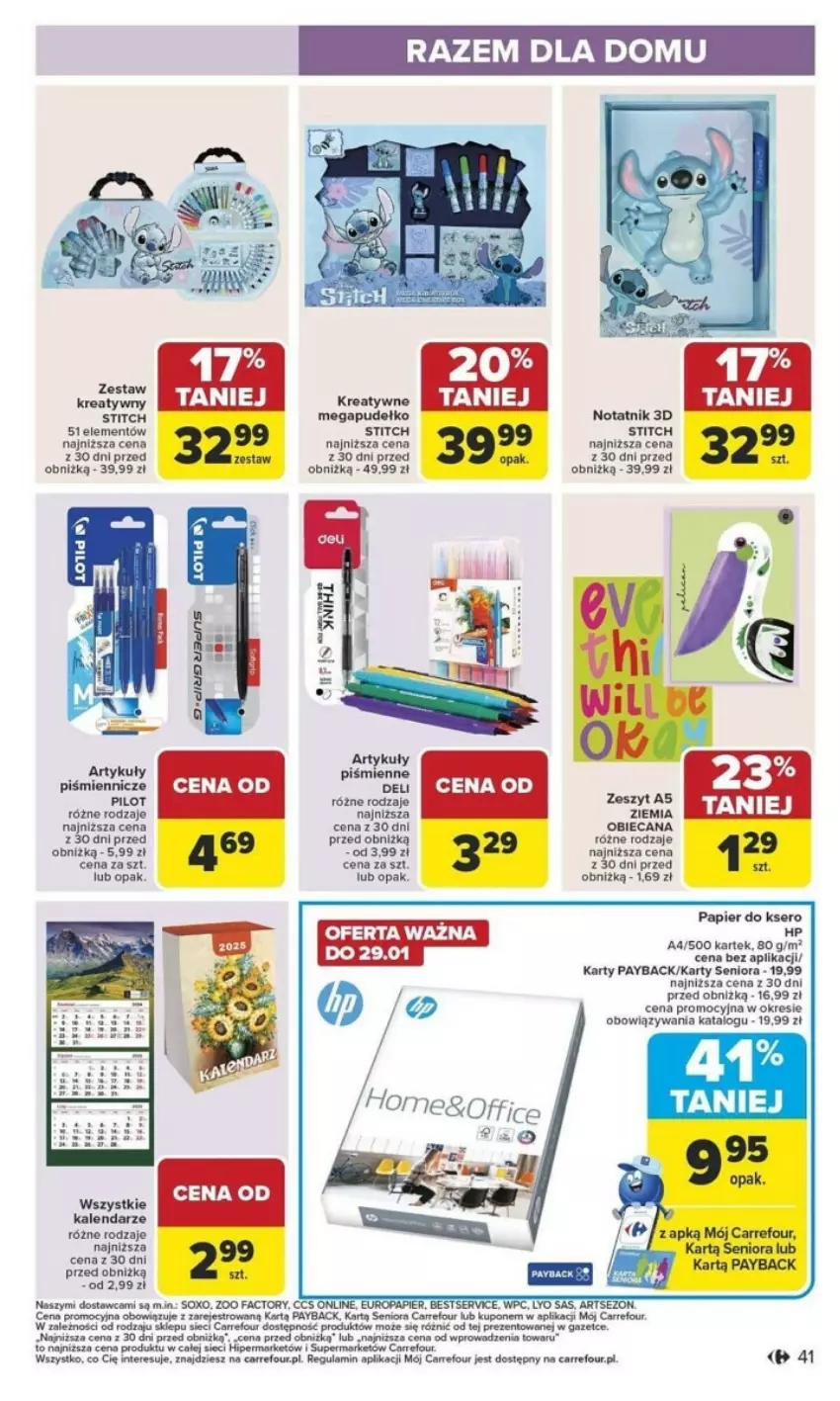 Gazetka promocyjna Carrefour - ważna 27.01 do 01.02.2025 - strona 36 - produkty: Fa, Kalendarz, Papier, Papier do ksero, Pudełko, Ser, Sok