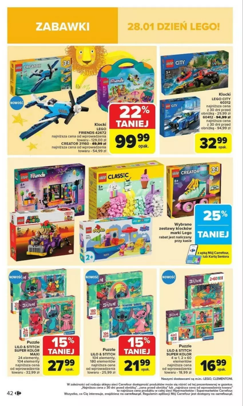 Gazetka promocyjna Carrefour - ważna 27.01 do 01.02.2025 - strona 37 - produkty: Fa, Klocki, LEGO, LEGO City, LEGO Friends, Puzzle