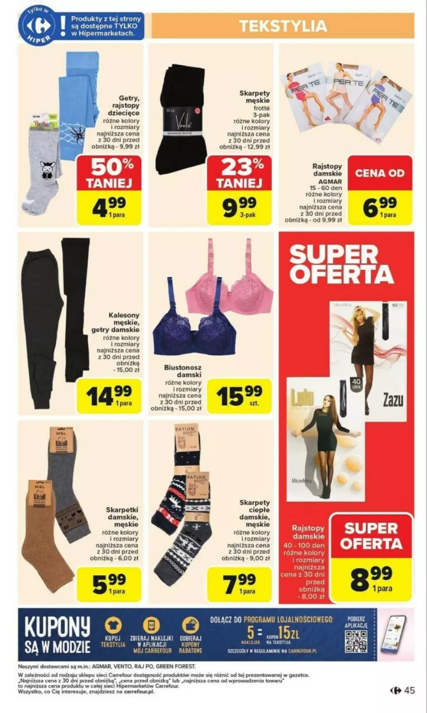 Gazetka promocyjna Carrefour - ważna 27.01 do 01.02.2025 - strona 40 - produkty: AEG, Biustonosz, Dzieci, Fa, Gra, Kalesony, Karp, Klej, Rajstopy, Skarpetki, Sony, Top