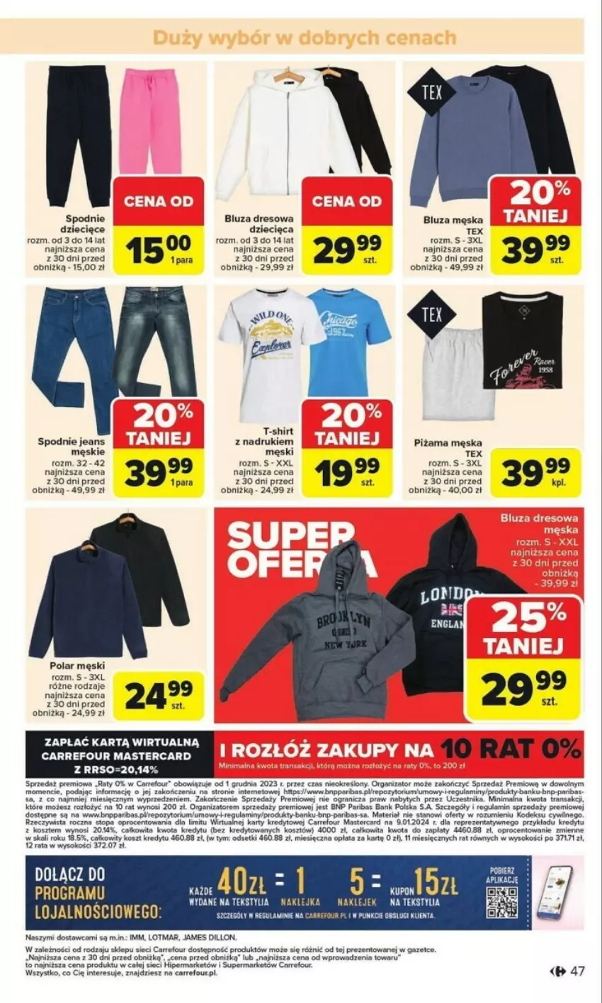 Gazetka promocyjna Carrefour - ważna 27.01 do 01.02.2025 - strona 42 - produkty: Bluza, Bluza dresowa, Dres, Dzieci, Fa, Gra, Kosz, NBA, Parka, Piżama, Por, Rum, Sok, Spodnie, Spodnie jeans, T-shirt, Top, Tran