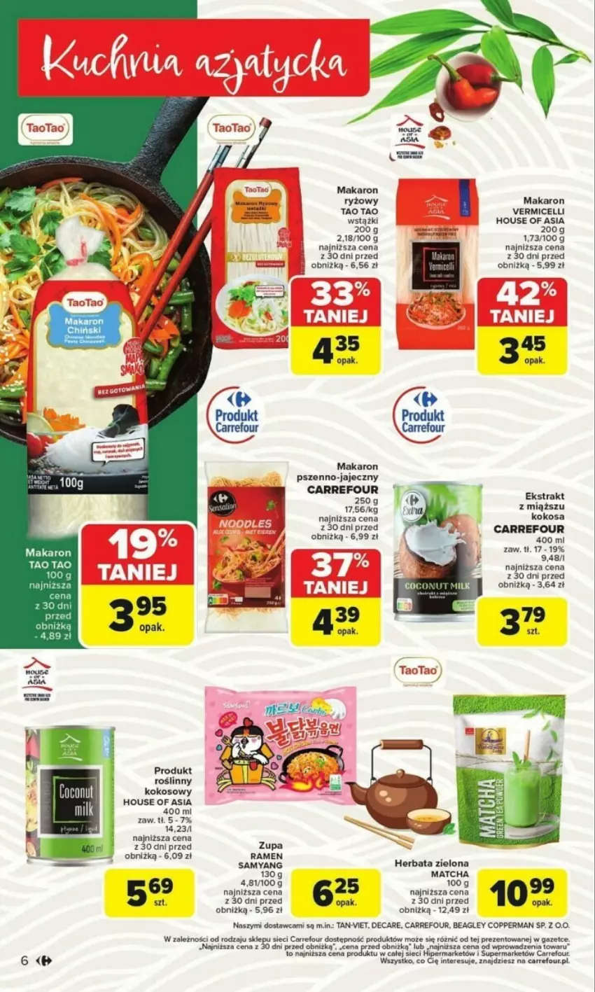 Gazetka promocyjna Carrefour - ważna 27.01 do 01.02.2025 - strona 45 - produkty: Fa, Herbata, House of Asia, Kokos, Makaron, Ryż