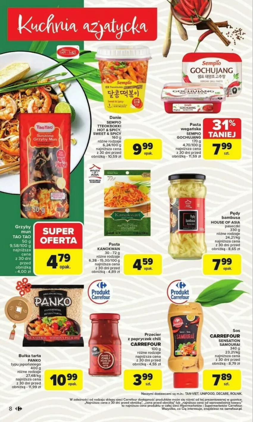 Gazetka promocyjna Carrefour - ważna 27.01 do 01.02.2025 - strona 47 - produkty: Bułka, Bułka tarta, Fa, Grzyby, Grzyby mun, House of Asia, Pędy bambusa, Rolnik, Sati, TaoTao, Tarta