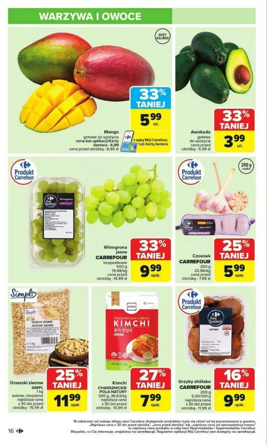 Gazetka promocyjna Carrefour - ważna 27.01 do 01.02.2025 - strona 8 - produkty: Grzyby, Grzyby shiitake, Mango, Orzeszki, Orzeszki ziemne, Owoce, Warzywa, Warzywa i owoce, Wino, Winogrona