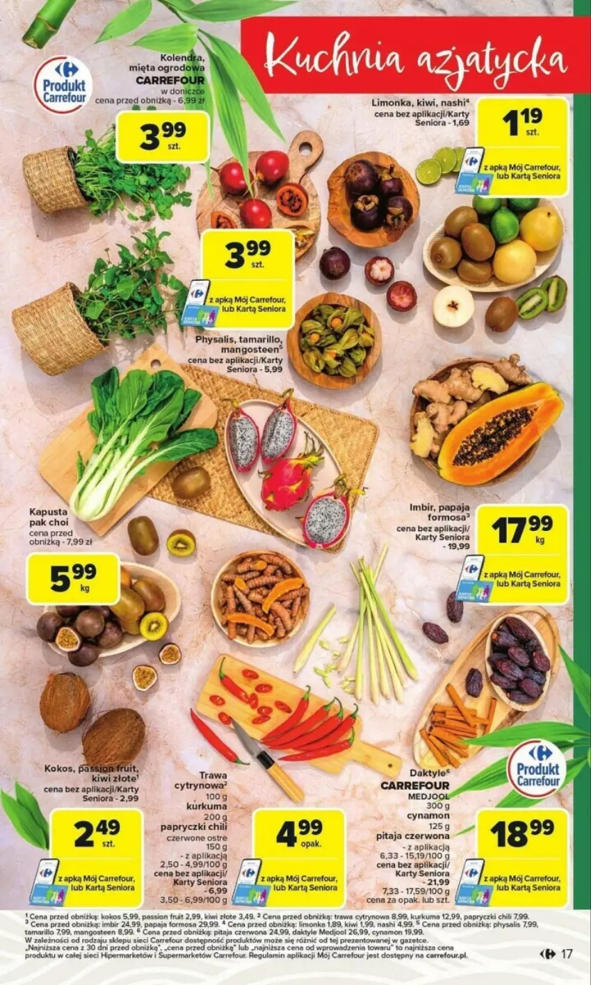 Gazetka promocyjna Carrefour - ważna 27.01 do 01.02.2025 - strona 9 - produkty: Daktyle, Imbir, Kiwi, Kokos, Kurkuma, Limonka, Mango, Papaja