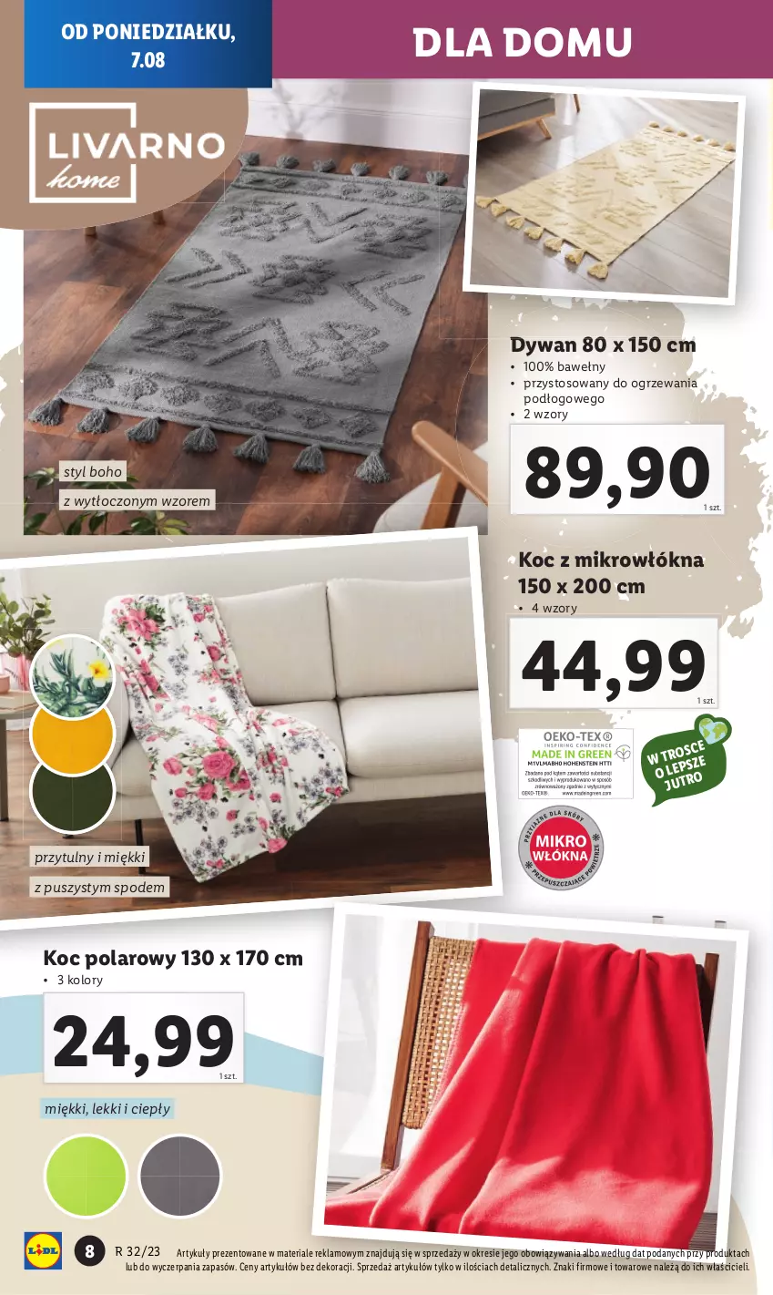 Gazetka promocyjna Lidl - GAZETKA - ważna 07.08 do 12.08.2023 - strona 10 - produkty: Dywan, Koc