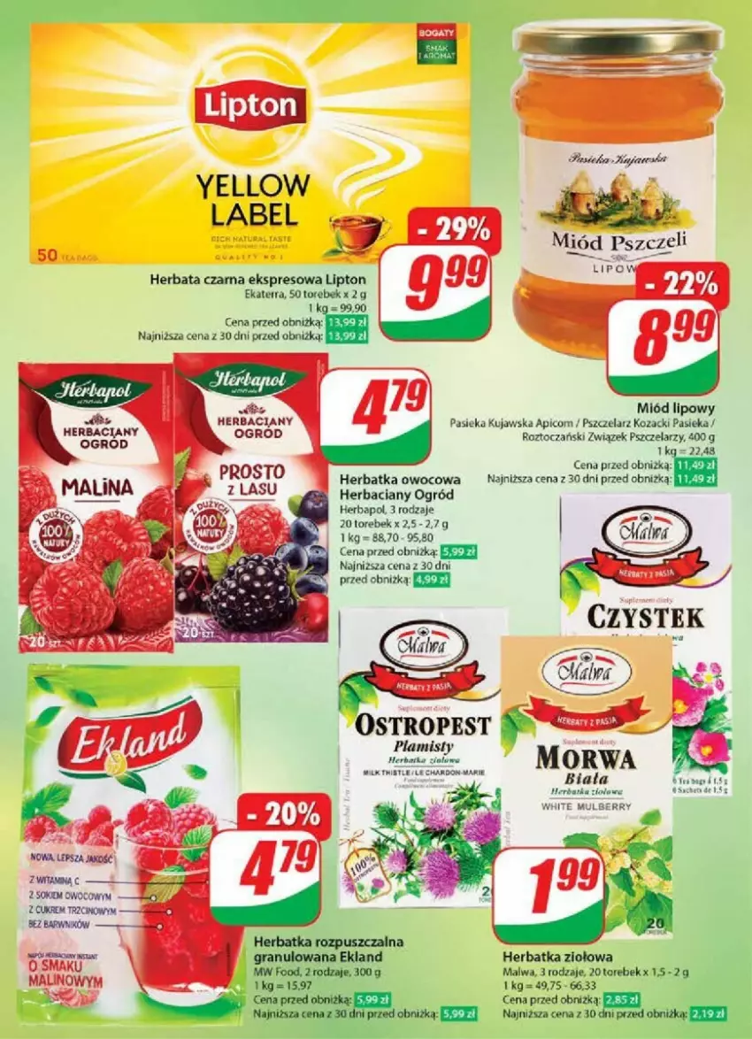 Gazetka promocyjna Dino - ważna 07.02 do 13.02.2024 - strona 2 - produkty: Herbapol, Herbata, Herbata czarna, Lipton, Miód, Ogród, Sok, Stek