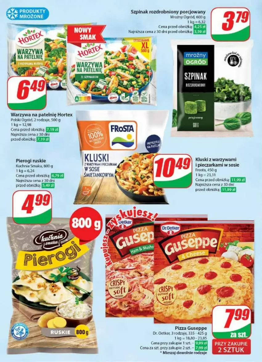 Gazetka promocyjna Dino - ważna 07.02 do 13.02.2024 - strona 24 - produkty: Hortex, Kuchnia, Ogród, Piec, Pieczarka, Pierogi, Pizza, Por, Sos, Szpinak, Warzywa