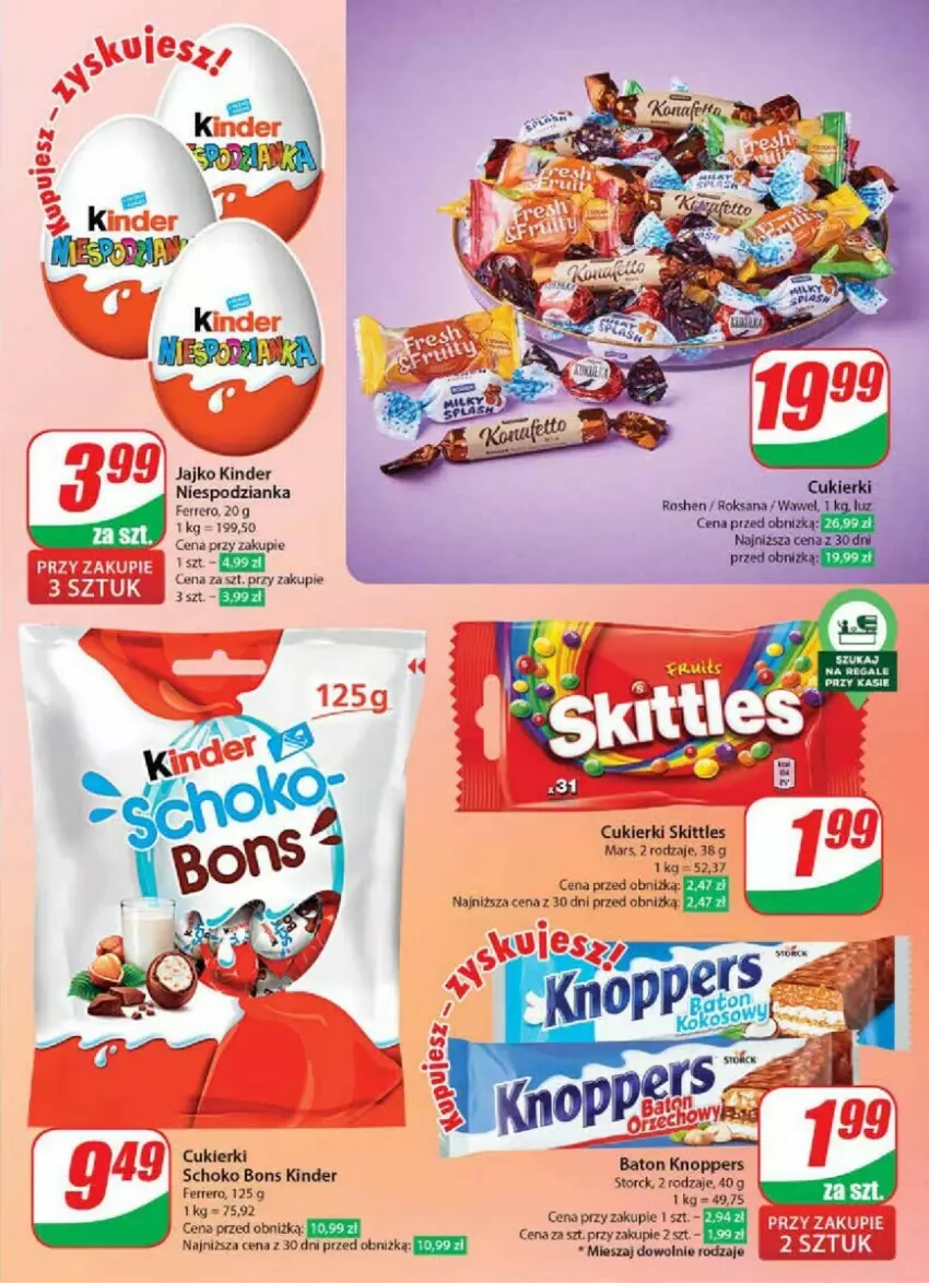 Gazetka promocyjna Dino - ważna 07.02 do 13.02.2024 - strona 45 - produkty: Baton, Cukier, Cukierki, Ferrero, Kinder, Knoppers, Mars