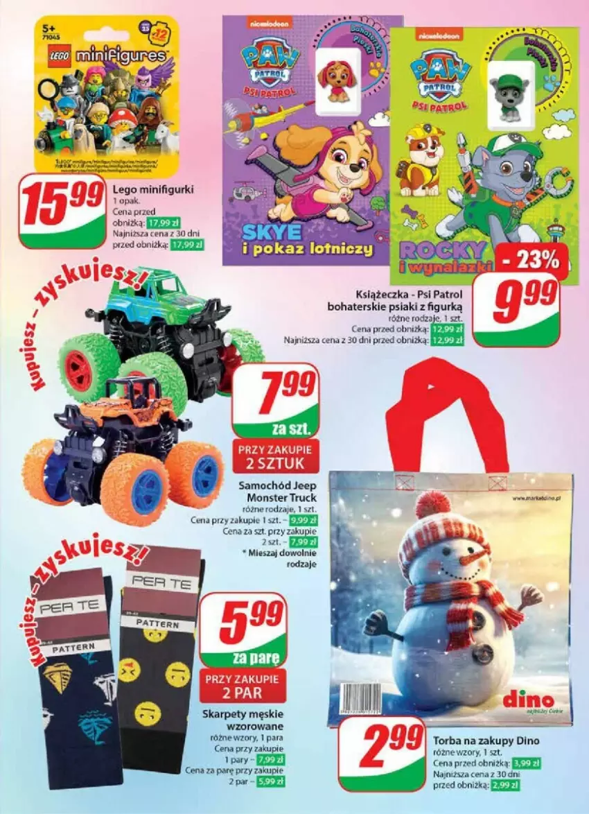 Gazetka promocyjna Dino - ważna 07.02 do 13.02.2024 - strona 51 - produkty: Karp, LEGO, Monster truck, Por, Samochód, Torba, Torba na zakupy