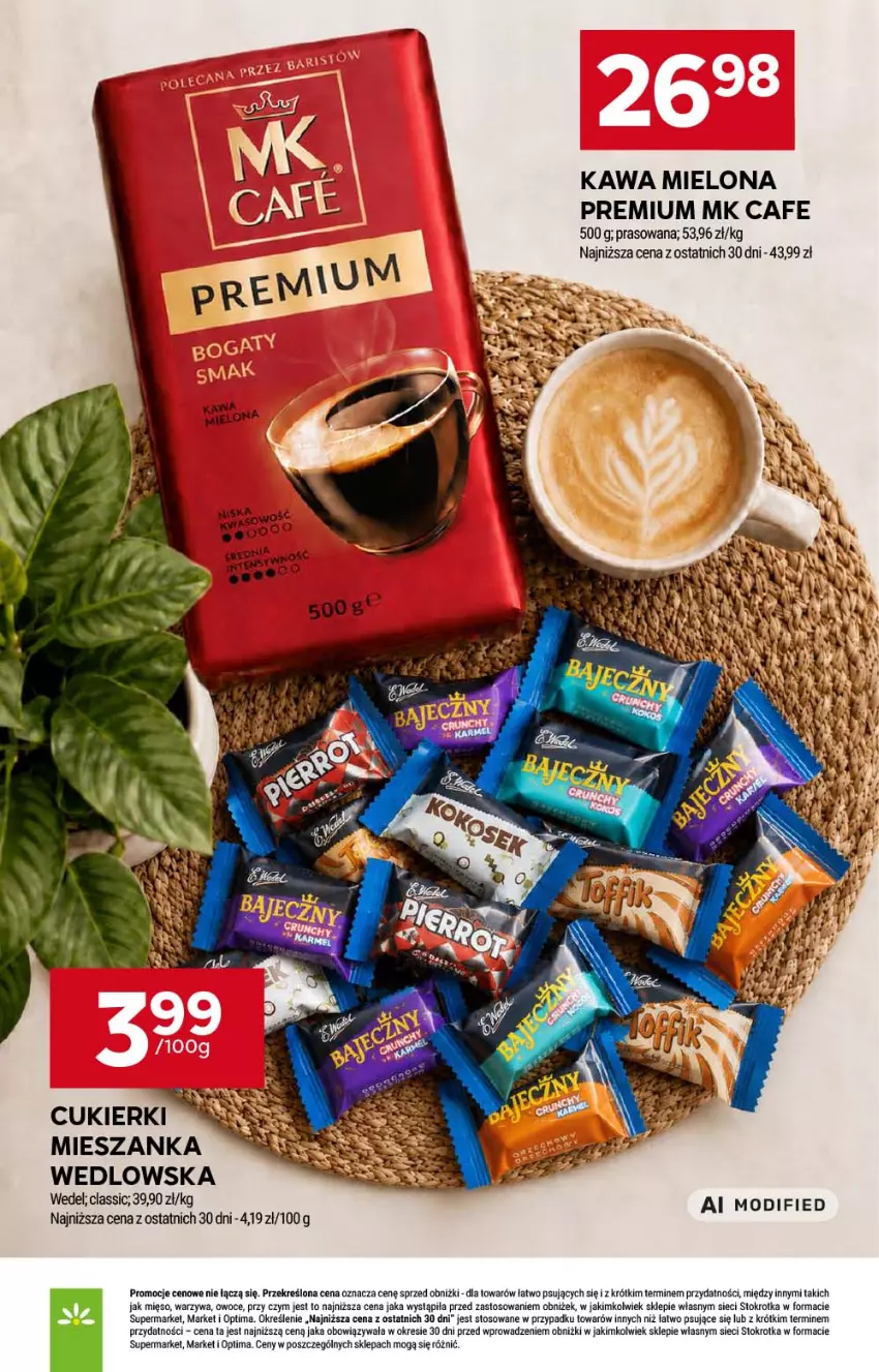 Gazetka promocyjna Stokrotka - Supermarket - ważna 10.09 do 16.09.2026 - strona 24 - produkty: Cukier, Cukierki, Kawa, Kawa mielona, Mięso, Mieszanka wedlowska, Optima, Owoce, Warzywa