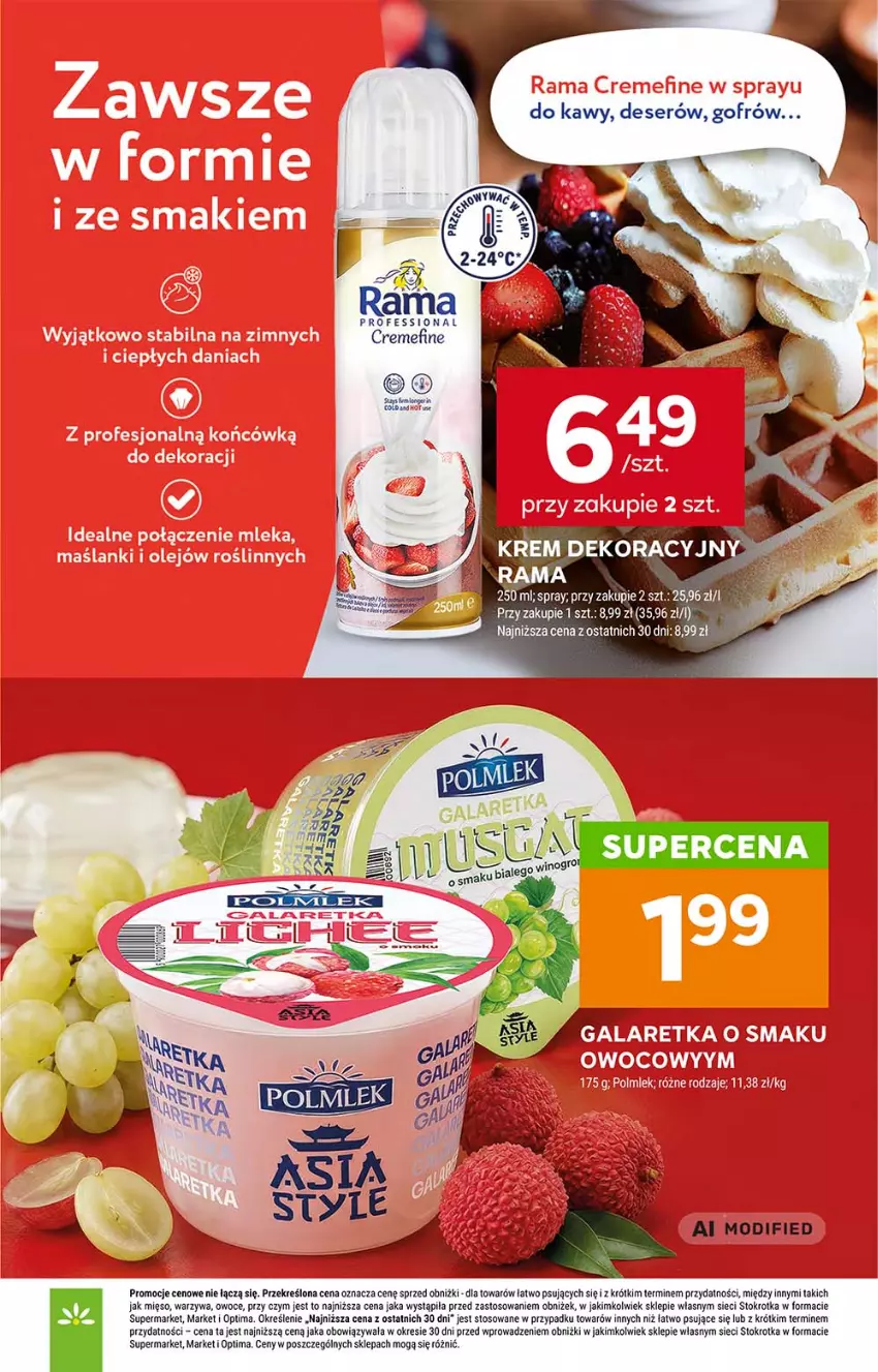 Gazetka promocyjna Stokrotka - Supermarket - ważna 10.09 do 16.09.2026 - strona 30 - produkty: Deser, Mięso, Optima, Owoce, Rama, Ser, Warzywa
