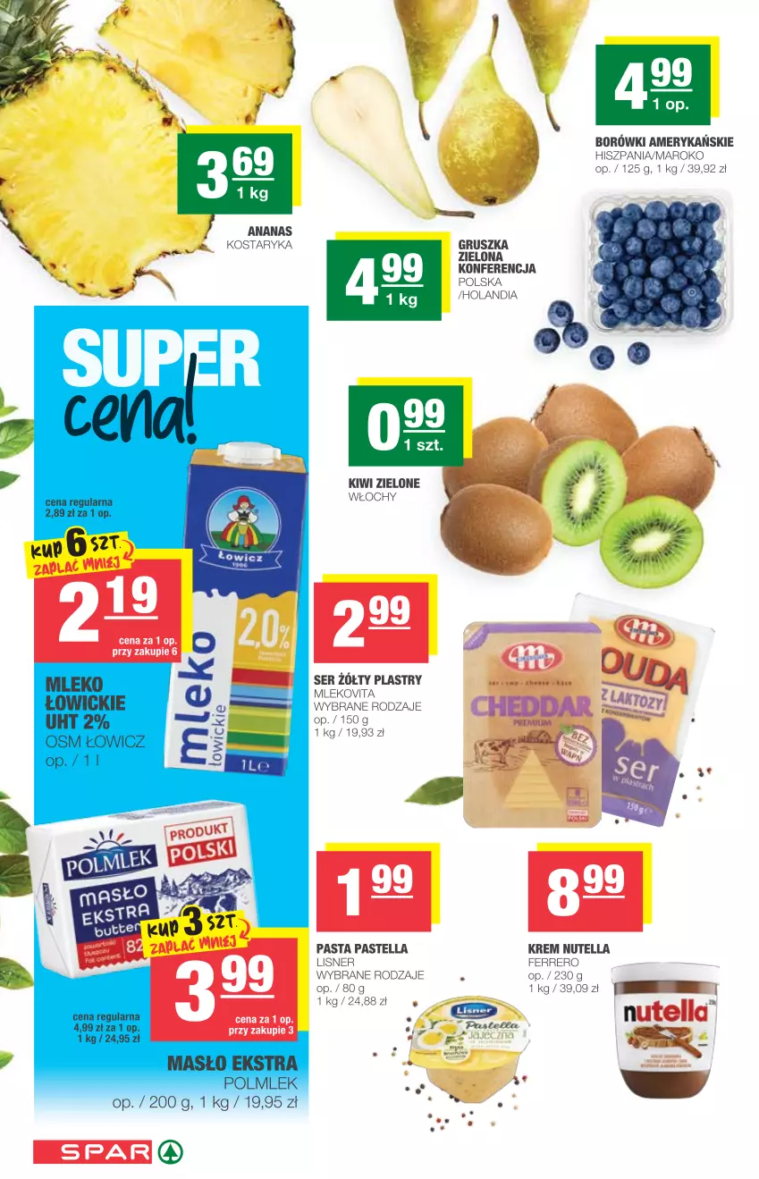 Gazetka promocyjna Spar - Eurospar - ważna 12.05 do 18.05.2021 - strona 2 - produkty: Ananas, Ferrero, Kiwi, Lisner, Mleko, Mlekovita, Nutella, Pastella, Ser