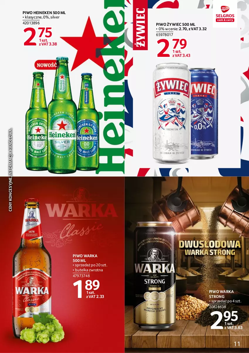Gazetka promocyjna Selgros - Katalog Markowe Produkty - ważna 03.11 do 16.11.2022 - strona 11 - produkty: Heineken, Piwo, Warka