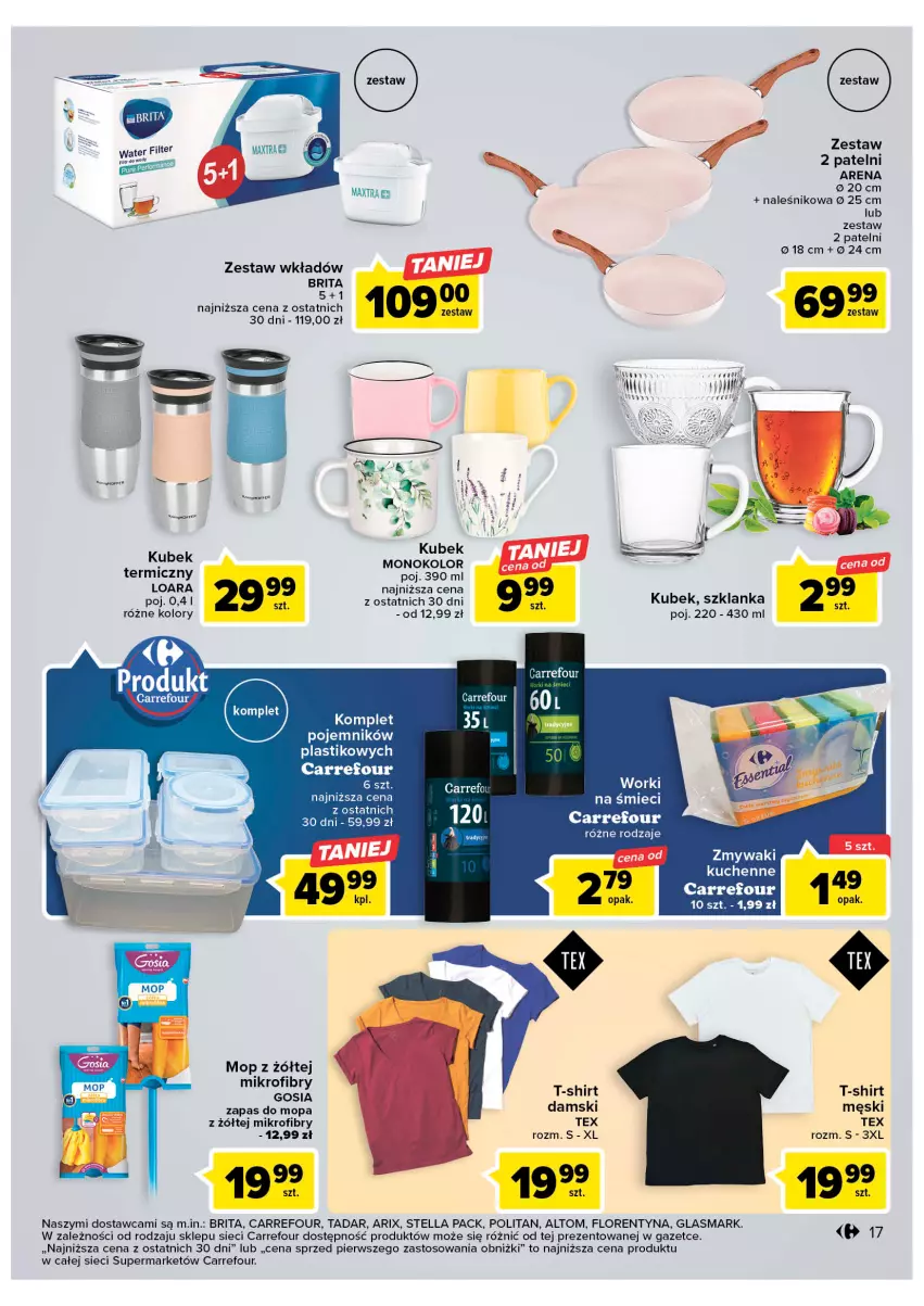 Gazetka promocyjna Carrefour - Gazetka Market - ważna 21.02 do 04.03.2023 - strona 19 - produkty: Brit, Brita, Kubek, Mop, Pojemnik, Szklanka, T-shirt, Zmywaki kuchenne