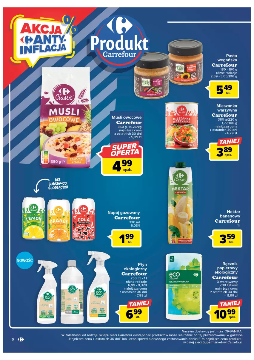 Gazetka promocyjna Carrefour - Gazetka Market - ważna 21.02 do 04.03.2023 - strona 8 - produkty: Groszek, LG, Mus, Napój, Napój gazowany, Papier, Ręcznik