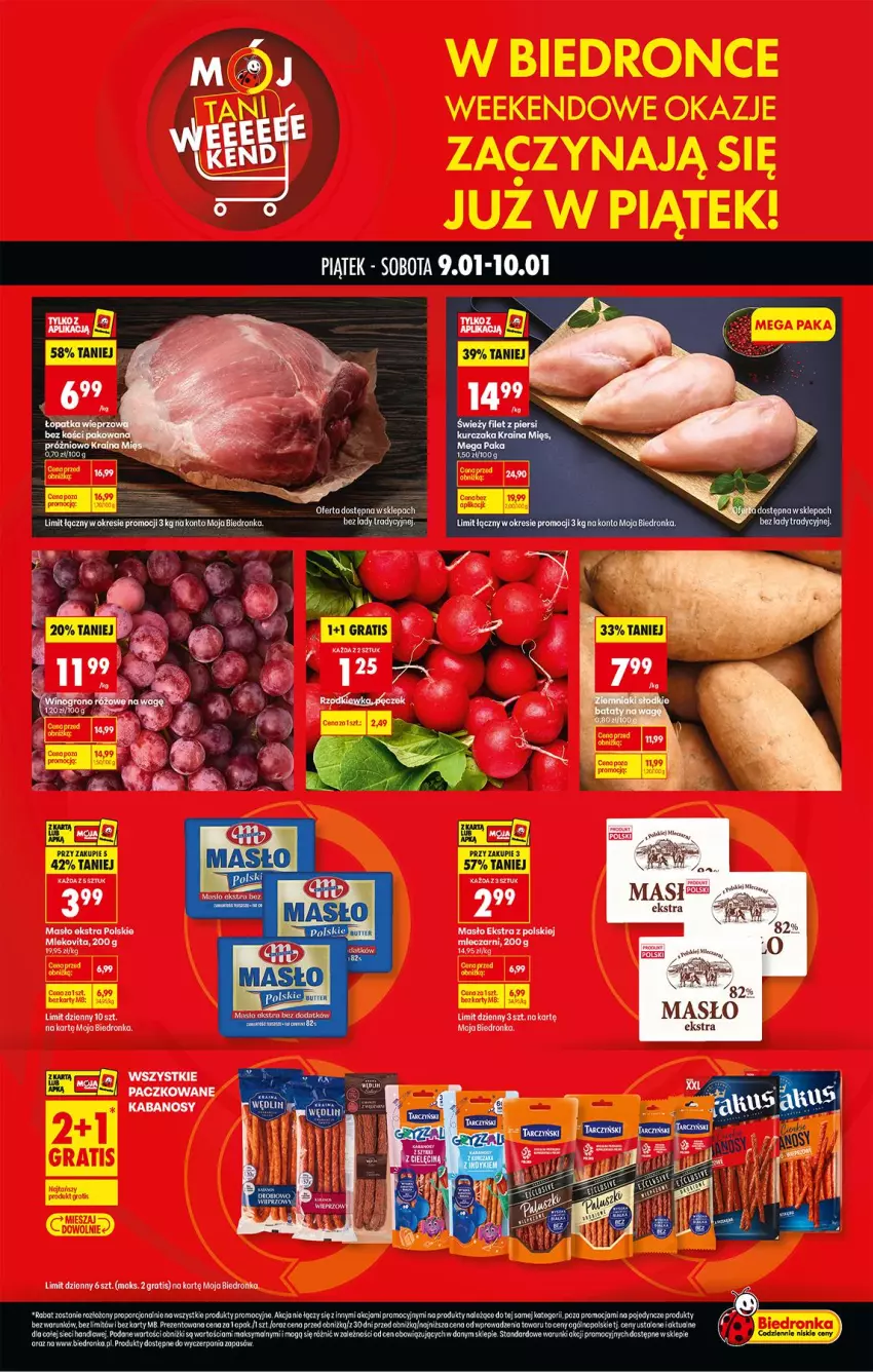 Gazetka promocyjna Biedronka - Tani Weekend - ważna 09.01 do 10.01.2026 - strona 1 - produkty: Gra, Masło, Por