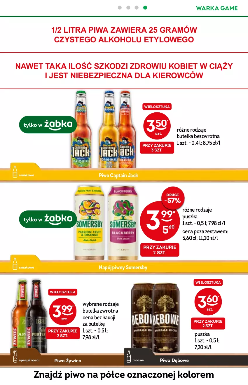 Gazetka promocyjna Żabka - ważna 03.11 do 09.11.2021 - strona 19 - produkty: Captain Jack, Gra, Napój, Piec, Piwa, Piwo, Somersby, Warka