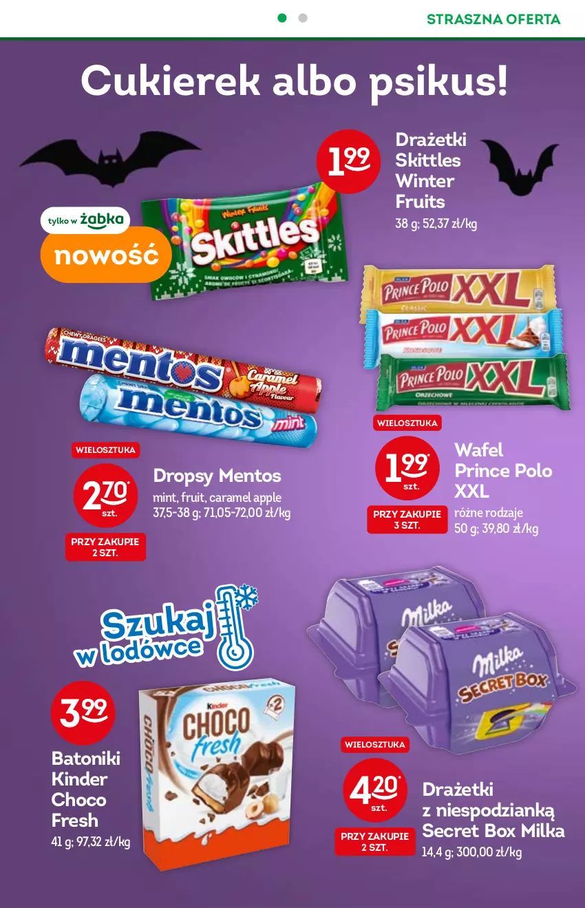 Gazetka promocyjna Żabka - ważna 03.11 do 09.11.2021 - strona 20 - produkty: Baton, Cukier, Kinder, Mentos, Milka, Prince Polo, Tonik