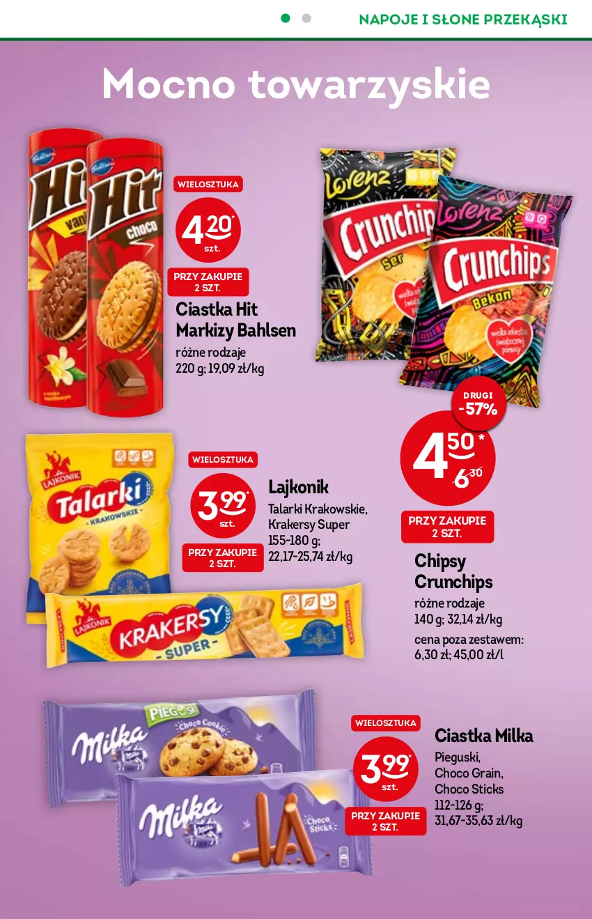 Gazetka promocyjna Żabka - ważna 03.11 do 09.11.2021 - strona 22 - produkty: Chipsy, Ciastka, Crunchips, Gra, Krakersy, Lajkonik, Milka, Napoje