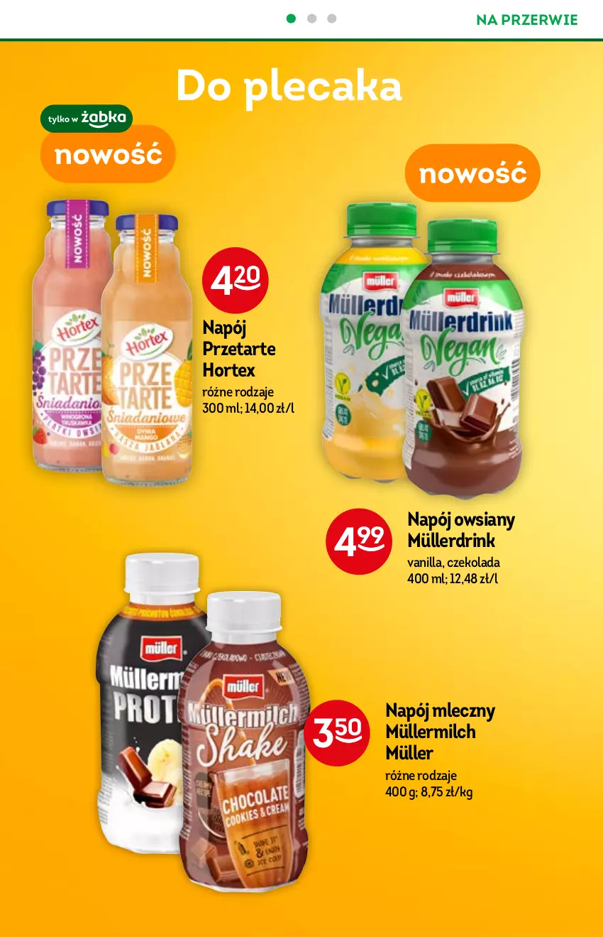 Gazetka promocyjna Żabka - ważna 03.11 do 09.11.2021 - strona 36 - produkty: Czekolada, Hortex, Müller, Müllermilch, Napój, Napój mleczny, Plecak