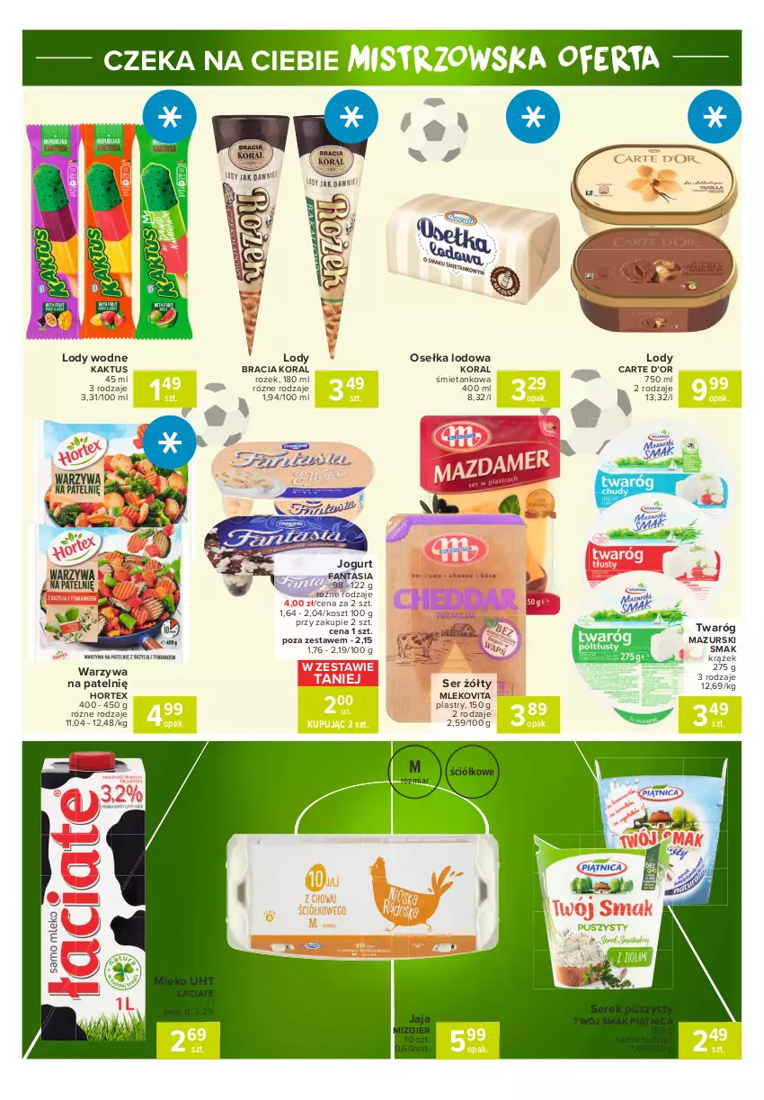 Gazetka promocyjna Carrefour - Gazetka Express - ważna 21.06 do 28.06.2021 - strona 2 - produkty: Fa, Fanta, Hortex, Jaja, Jogurt, Kaktus, Kosz, Lody, Mleko, Mlekovita, Piątnica, Ser, Serek, Serek puszysty, Twaróg, Twój Smak, Warzywa