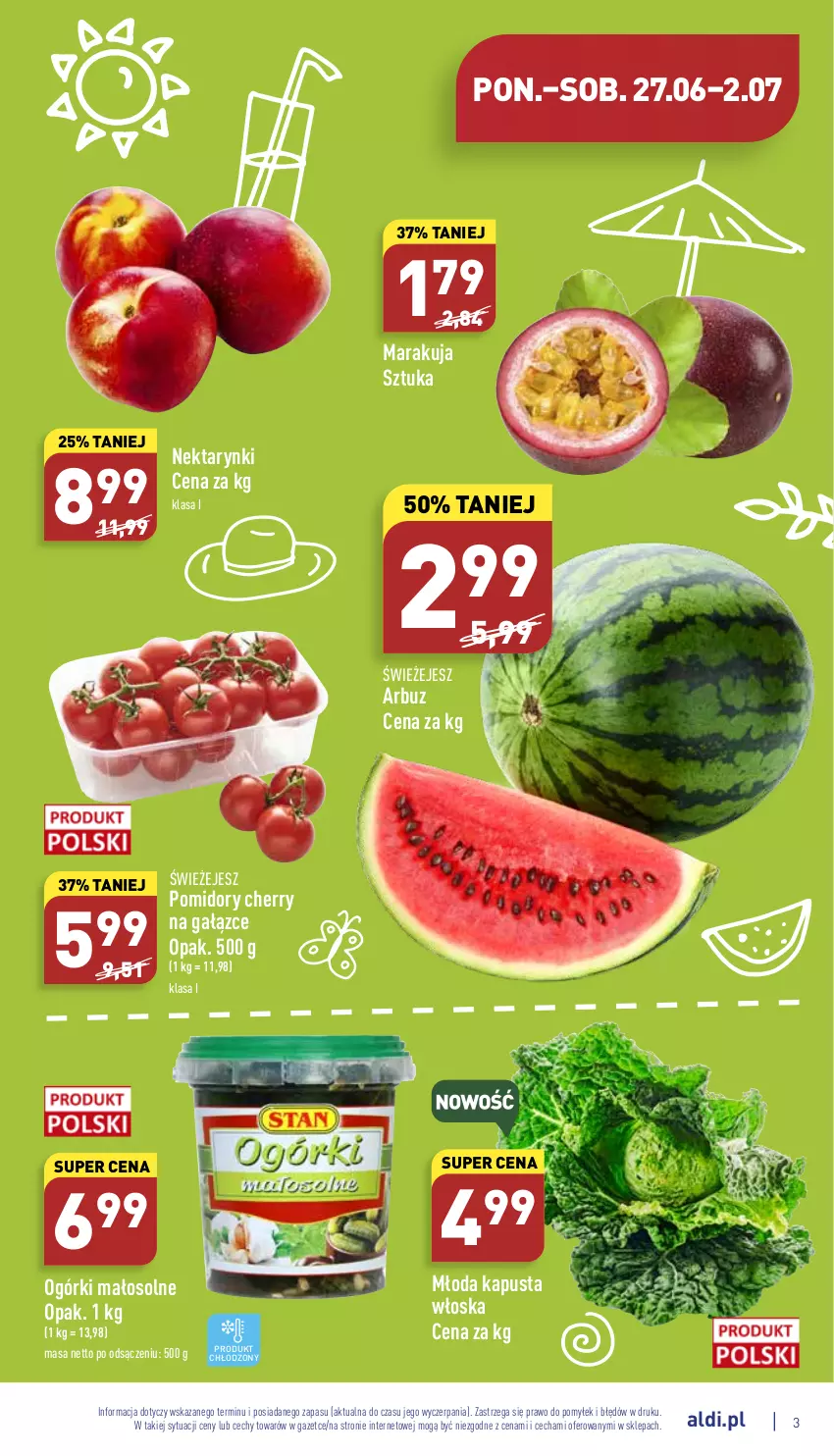 Gazetka promocyjna Aldi - Katalog spożywczy - ważna 27.06 do 02.07.2022 - strona 3 - produkty: Arbuz, Nektar, Pomidory