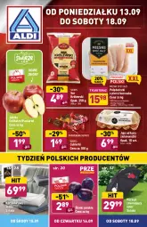Gazetka promocyjna Aldi - Gazetka - ważna od 18.09 do 18.09.2021 - strona 1 - produkty: Kurczak, Ser, Por, Koc, Cukier, Królewski, Jaja, Mięsne specjały, Parasol, Tera, Wawel, Cukierki, Jabłka