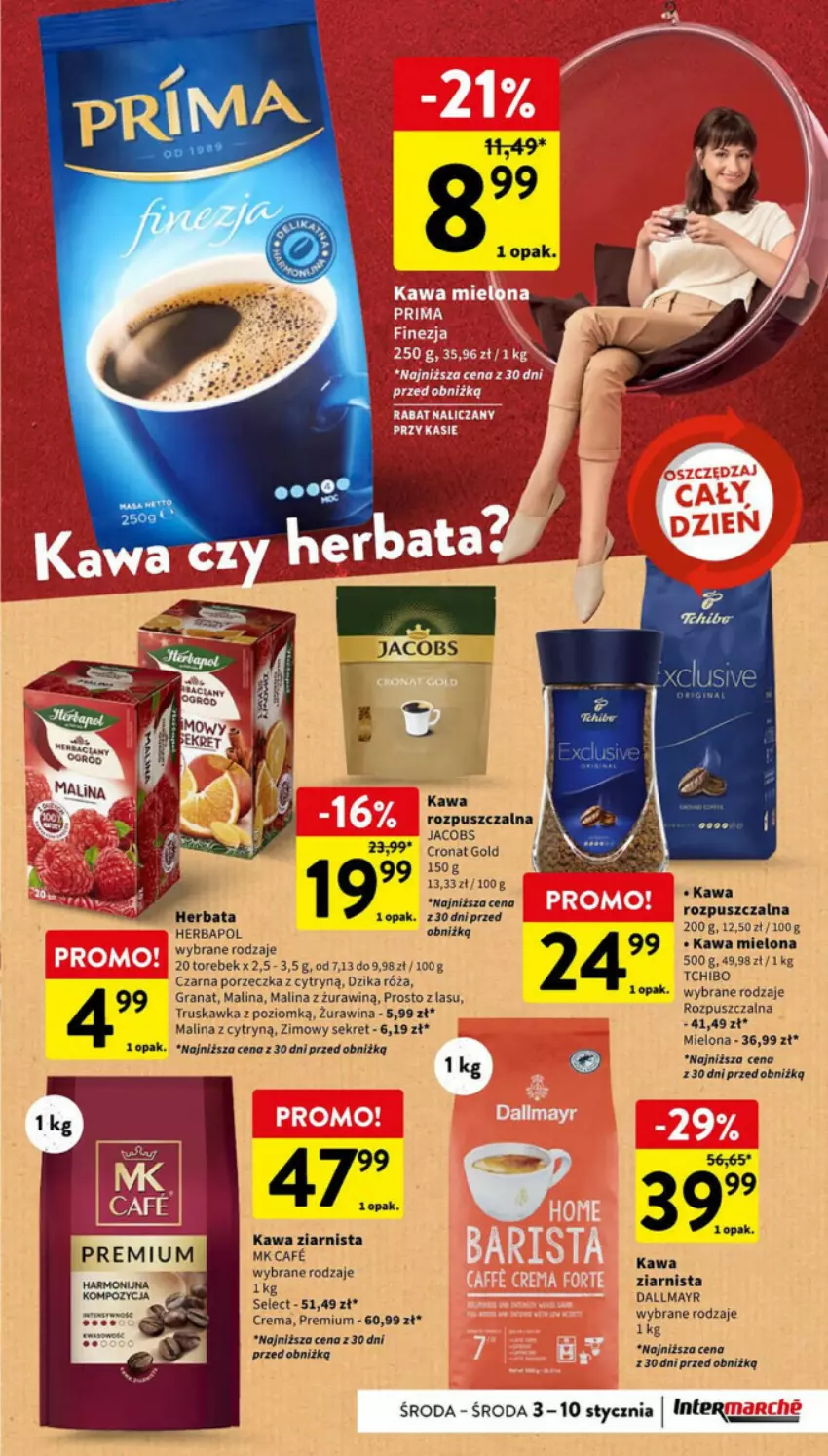 Gazetka promocyjna Intermarche - ważna 08.01 do 10.01.2024 - strona 17 - produkty: Dallmayr, Dzika róża, Gra, Granat, Herbapol, Herbata, Jacobs, Kawa, Kawa mielona, Kawa rozpuszczalna, Kawa ziarnista, Koc, Kret, Por, Róża, Tchibo