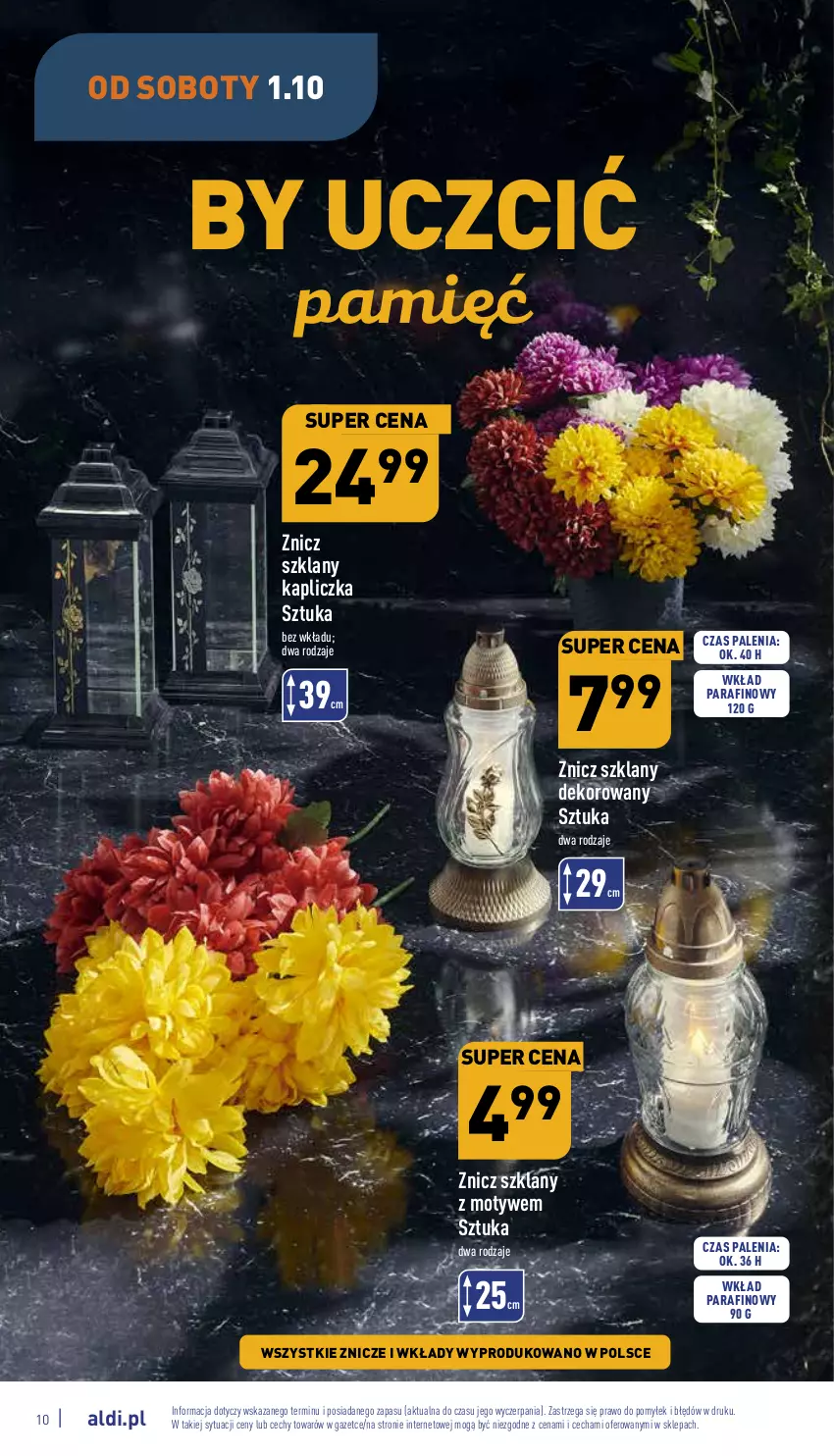 Gazetka promocyjna Aldi - Zaplanuj zakupy wcześniej - ważna 28.09 do 01.10.2022 - strona 10 - produkty: Znicz