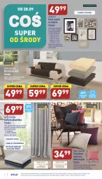 Gazetka promocyjna Aldi - Zaplanuj zakupy wcześniej - Gazetka - ważna od 01.10 do 01.10.2022 - strona 4 - produkty: Poduszka dekoracyjna, Poszewka, Zasłona, Ramka, Wełna, Narzuta, Tunel, Haczyk, Aksam, Poduszka