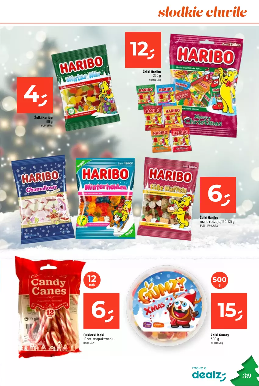 Gazetka promocyjna Dealz - O CHOINKA! SUPERCENY - ważna 09.11 do 24.12.2023 - strona 39 - produkty: Ciastka, Cukier, Cukierki, Gala, Haribo, Kawa, Piernik