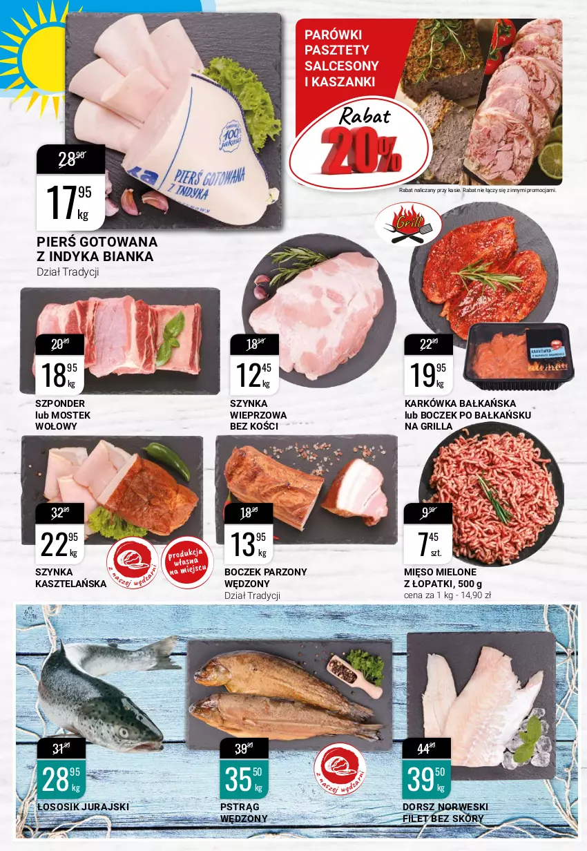 Gazetka promocyjna Bi1 - Słoneczna ofertomania - ważna 04.08 do 10.08.2021 - strona 2 - produkty: Bianka, Boczek, Dorsz, Grill, Kasza, Mięso, Mięso mielone, Parówki, Pasztet, Pstrąg, Salceson, Sony, Sos, Stek, Stek wołowy, Szynka, Szynka wieprzowa