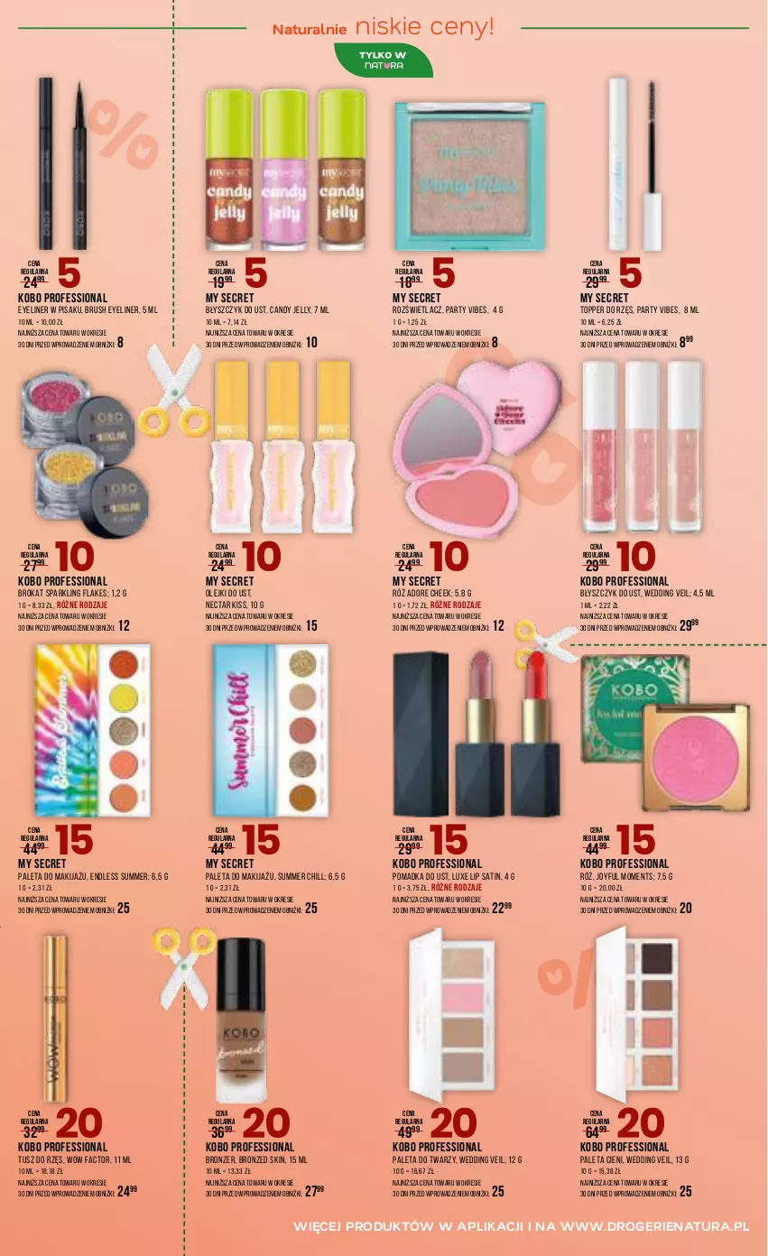 Gazetka promocyjna Drogerie Natura - Gazetka Drogerie Natura - ważna 03.06 do 16.06.2026 - strona 11 - produkty: Błyszczyk do ust, Bronzer, Candy, Fa, KOBO, Makijaż, Moments, Olej, Paleta, Rozświetlacz, Sati, Top, Tusz