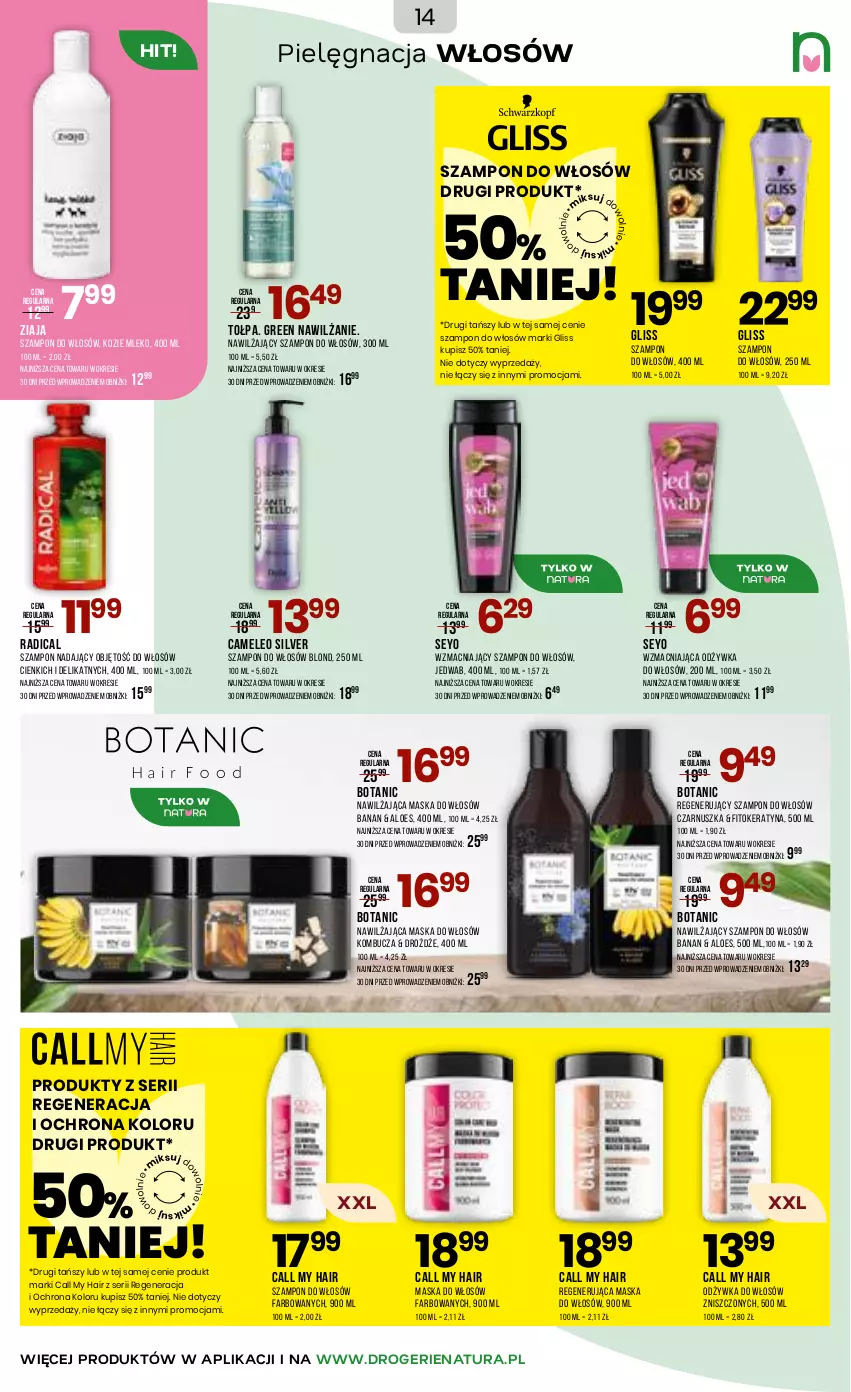 Gazetka promocyjna Drogerie Natura - Gazetka Drogerie Natura - ważna 03.06 do 16.06.2026 - strona 14 - produkty: Drożdże, Eleo, Fa, Maska, Maska do włosów, Mleko, Odżywka, Pielęgnacja włosów, Regenerująca maska, Ser, Szampon, Tołpa, Ziaja