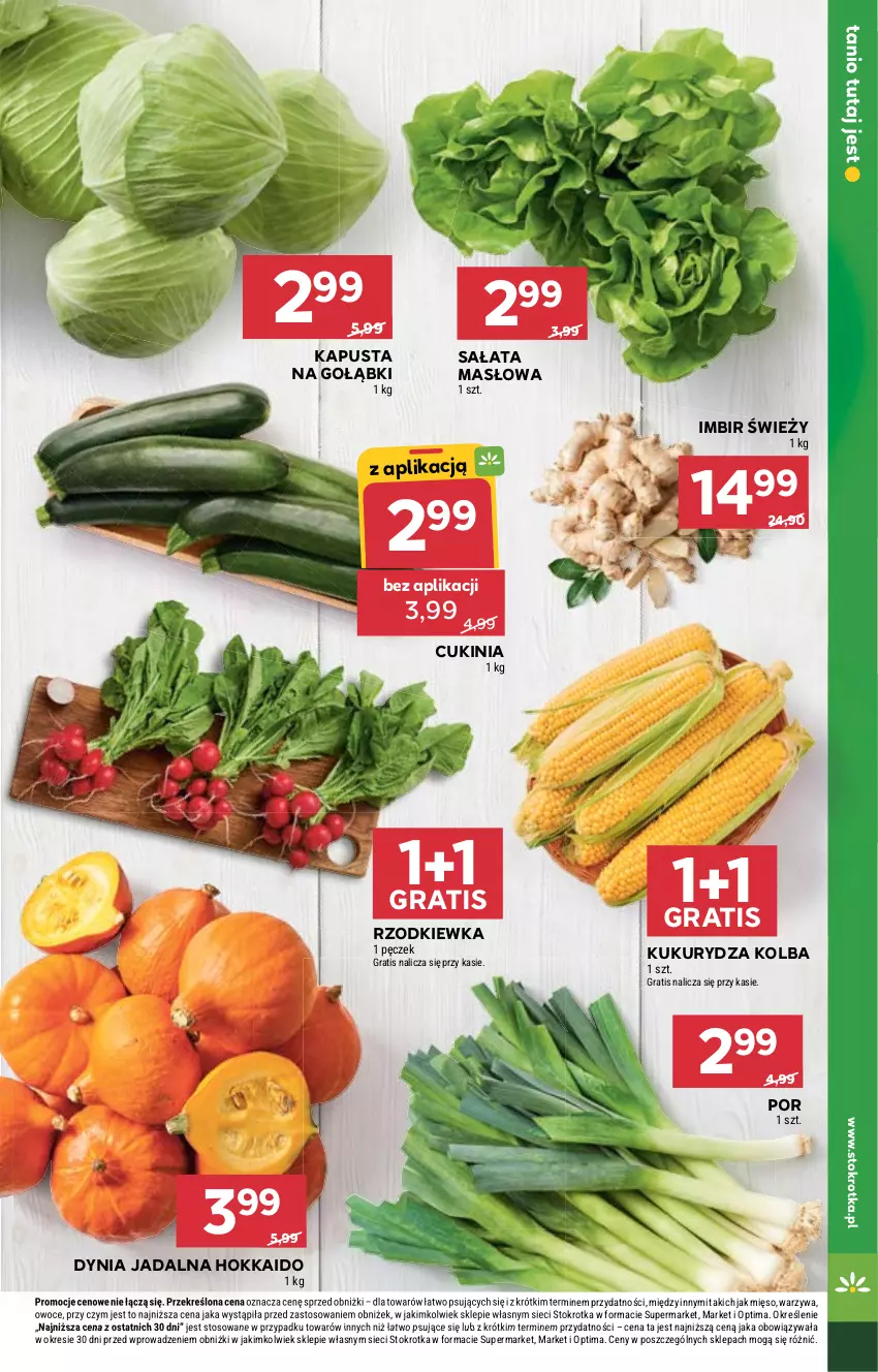 Gazetka promocyjna Stokrotka - Market - ważna 03.09 do 09.09.2026 - strona 19 - produkty: Gra, Imbir, Kukurydza, Masło, Mięso, Optima, Owoce, Por, Rzodkiewka, Sałat, Sałata masłowa, Warzywa