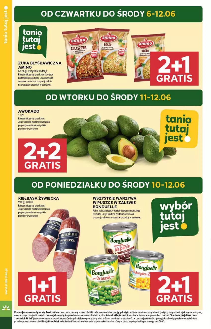 Gazetka promocyjna Stokrotka - Market - ważna 06.06 do 12.06.2024 - strona 4 - produkty: Bonduelle, Kiełbasa, Mięso, Owoce, Por, Warzywa, Zupa