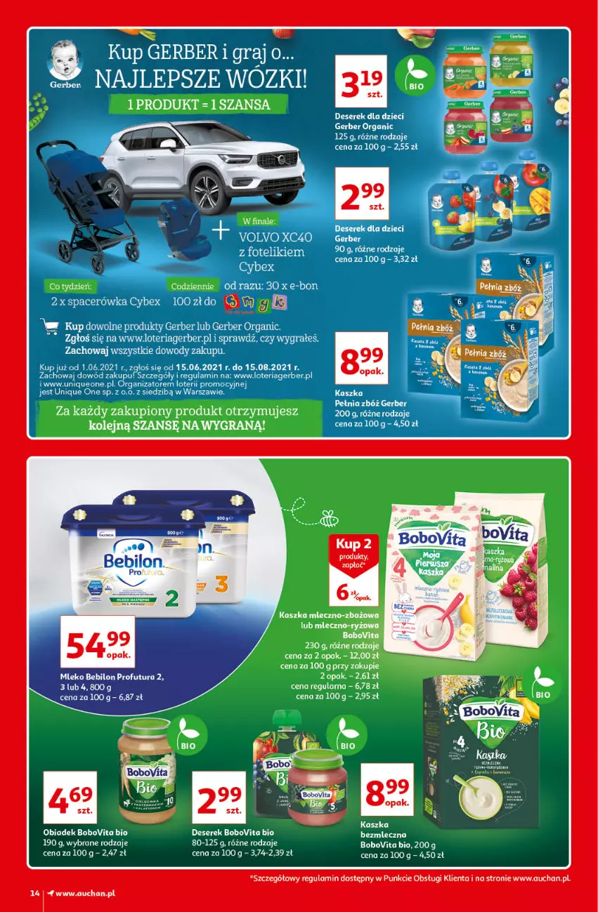 Gazetka promocyjna Auchan - Kultowe Marki Hipermarkety - ważna 04.06 do 11.06.2021 - strona 14 - produkty: Acer, BoboVita, Deser, Dzieci, Gerber, Gra, Olej, Ryż, Ser, Serek