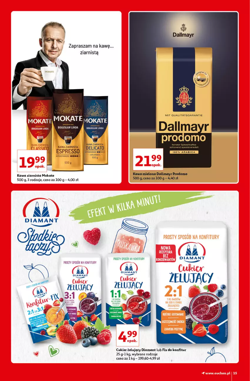 Gazetka promocyjna Auchan - Kultowe Marki Hipermarkety - ważna 04.06 do 11.06.2021 - strona 15 - produkty: Cukier, Dallmayr, Diamant, Kawa, Kawa mielona, Kawa ziarnista